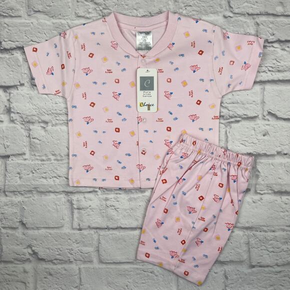 B0068 Pink Pajama Set Size 6 mo - Picture 1 of 3